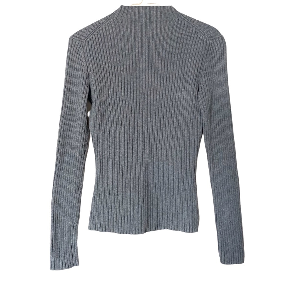 Ribbed Crewneck Sweater - Gray - Picture 3 of 4